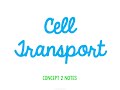 Exploring Cell Transport Concepts