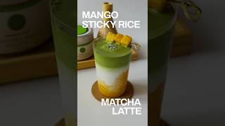Mango Sticky Rice Matcha Latte | A classic Thai dessert with a matcha twist!