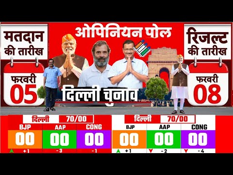 Delhi Assembly Election 2025 Opinion Poll Arvind kejriwal, Modi Rahul Gandhi AAP BJP CONG Triangular