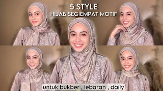 TUTORIAL HIJAB SEGI EMPAT MOTIF KEKINIAN | buat bukber/lebaran/daily