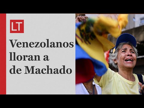 Venezolanos lloran a María Corina Machado tras ser detenida en Caracas