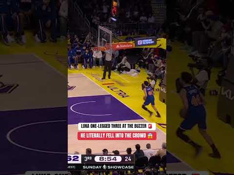 Luka had to smile after hitting an insane shot and falling into the crowd! 😅