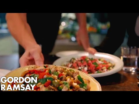 Griddled Chicken with Chickpeas, Feta & Watermelon Salad Gordon Ramsay