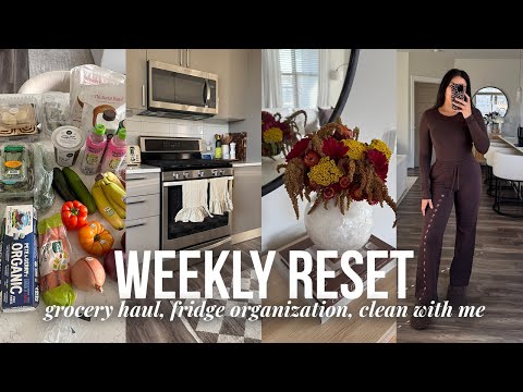 WEEKLY RESET: Whole Foods haul, deep cleaning my fridge & apartment, cleaning supplies haul