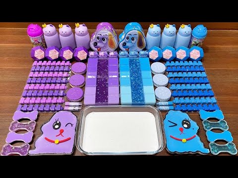 Mixing Slime with Cute Purple vs Blue Dog Balloon Toys #54