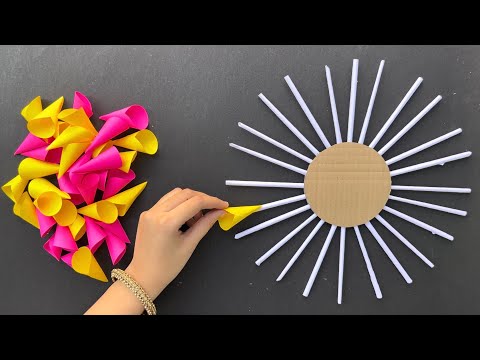 2 Beautiful Flower Wall Hanging / Quick Paper Craft For Home Decoration Easy WallMate DIY Wall Decor