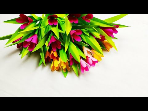 কাগজের ফুল বানানো - Beautiful Paper Flowers  !! Craft ideas with paper #2