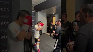 Manny Pacquiao warming up for #PacquiaoBarrios