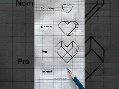 How to draw 3d heart🤔😱 #shorts #craft #art #drawing #crafts #satisfying