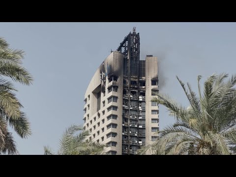 Aftermath of strike on tower in Kuwait City | AFP