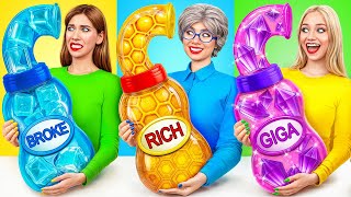 Provocare De Gătit: Bogat vs Sărac vs. Bunica | Situații Alimentare Amuzante Multi DO Challenge