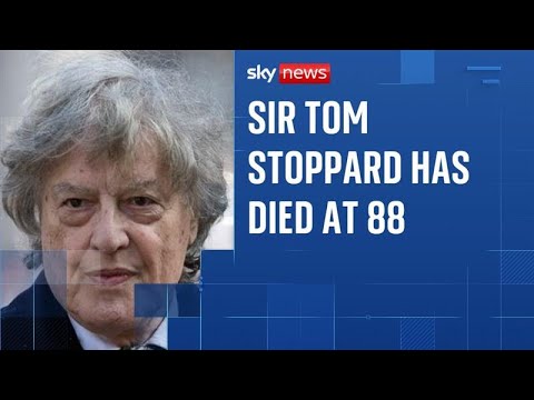 YouTube video thumbnail: 'A Master Wordsmith': Tributes to Playwright Sir Tom Stoppard, who has Died Aged 88