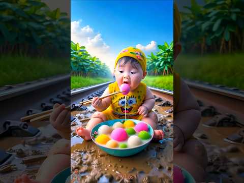 ❤️ Evolution of Baby: Train Attack on Baby for Food Eating #cat #cute #love #shorts BabyLos 52