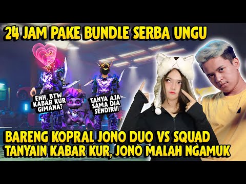 24 JAM PAKE BUNDLE SERBA UNGU BARENG KOPRAL JONO DUO VS SQUAD USILIN PLAYER SONGONG AUTO EMOTIN