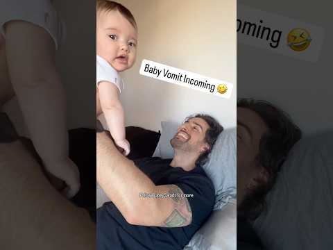 Baby Vomit Incoming 😂 #Parenting #Baby #Dads