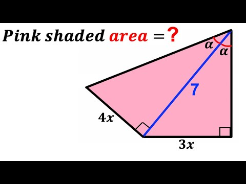 Can you calculate area of the Pink shaded region? | (Triangles) | #math #maths | #geometry