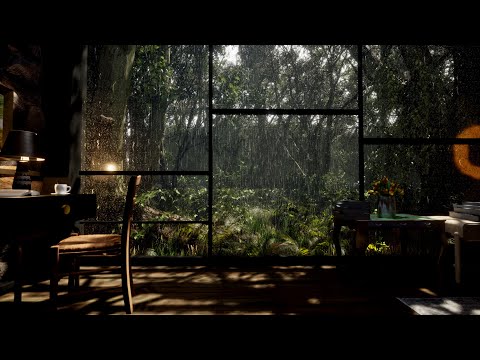 Rainy Forest Serenity: Listen to Rain Falling on Leaves and Windows | 8 Hours | Rain on window