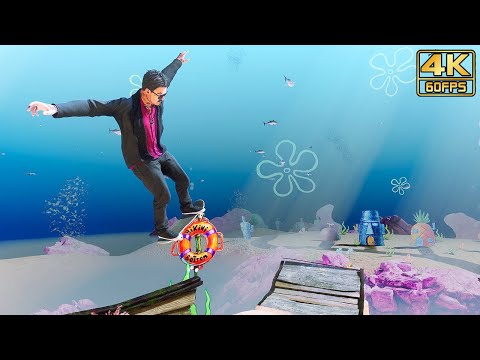 Tony Hawk's Pro Skater 3 + 4 - Bikini Bottom (Secret Area) Gameplay @ 4K 60ᶠᵖˢ ✔