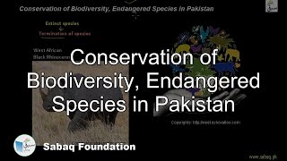 Conservation of Biodiversity, Endangered Species in Pakistan