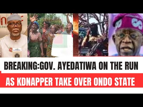 GOV. AYEDATIWA ON RUN ,,,PROTESTER STORM GOVERNMENT HOUSE AS KIDNAPPER TAKE OVER .