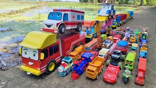 Mobil Mobilan Truk Tronton Panjang Bongkar Truk Oleng, Mobil Balap, Kereta Api, Truk Pemadam, Crane.