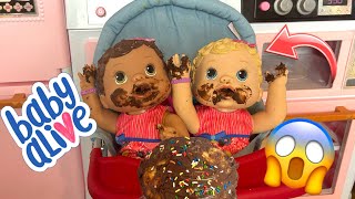 NEW Baby alive changing time dolls Morning routine 🎂 HUGE MESS!! 😱