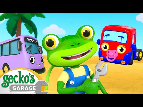 🦎🚗 Gecko’s Fun Road Trip to the Beach! 🌞🏖️ | Gecko's Garage | Kids Road Trip! | Kids Stories