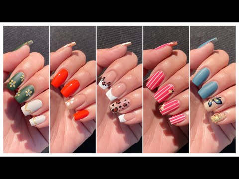 5 Minimal and aesthetic pinterest nail art designs || Easy nail art designs 2024