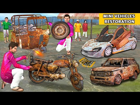 Mini Vehicles Toys Restoration Jeep Car Motorbike Auto Rickshaw Hindi Kahaniya Hindi Moral Stories