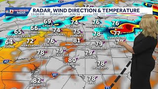 Spotty rain and severe storm risk Sunday, June 13 update