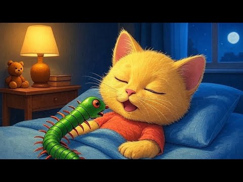 🐛 The Sleepy Kitten and the Worm – A Cozy Night Surprise 🌙