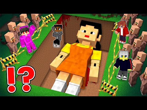 😱We Found a Scary Buried SQUID GAME DOLL Grave in Minecraft!