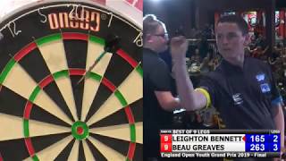 Leighton Bennett vs Beau Greaves (HD) 2019 England open youth darts final