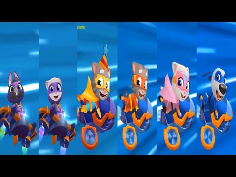 Talking Tom Hero Dash Ride the jet Bike - SUPER BECCA VS SUPER ANGELA New Outfit Birthday  TOM HANK