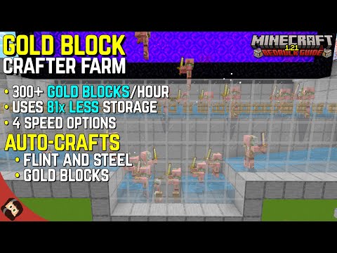 BEST GOLD BLOCK FARM, NO WASTE! | Minecraft Bedrock Tutorial 1.21