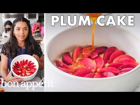 Upside Down Plum Cake With Tangy, Gooey Caramel | From The Test Kitchen | Bon Appétit
