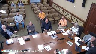 Lebanon, IN Lebanon Utility Working Session Meeting 4/22/2026