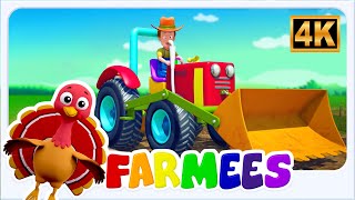 Wheels on the Tractor - Farm Vehicle Song for Kids