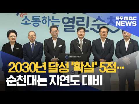 2030년 달성 ‘확실’ 5점…순천대는 지연도 대비[목포MBC 뉴스데스크]