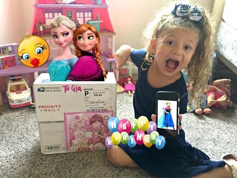 Baby Gia gets SURPRISE BIRTHDAY Package Gift in Mail...