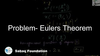 Problem- Eulers Theorem