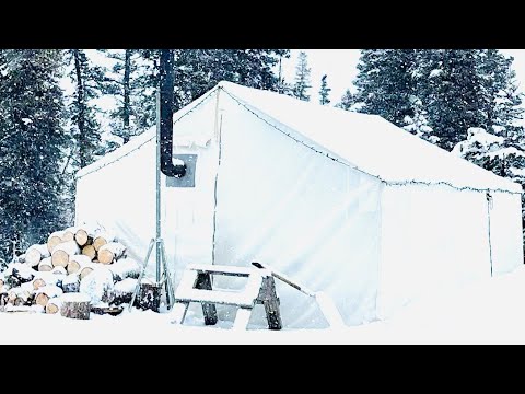 SNOW STORM STRIKES FROZEN TENT | -32 Winter Camping |