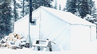 SNOW STORM STRIKES FROZEN TENT | -32 Winter Camping |