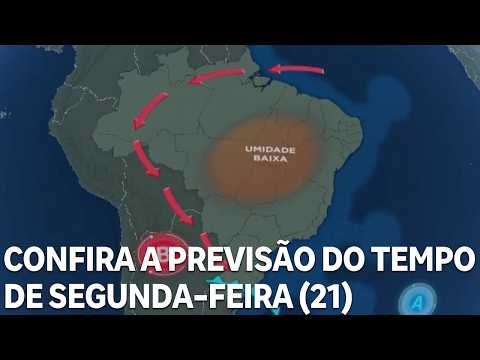 Confira a previsão do tempo para todo o país nesta segunda-feira (21)