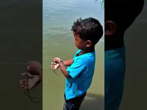 Kids Fishing video! Fishing shots! Mini fishing net, #shorts