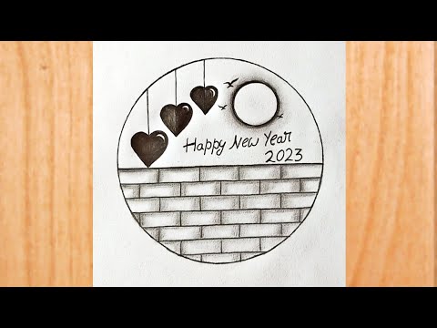 Happy new year 2023 | Happy new year drawing | Happy new year drawing 2023