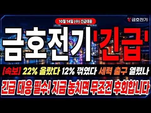 [금호전기 주가전망] 이틀 전 22% 폭등 오늘 12% 급락·세력이 개미한테 넘긴 물량의 정체!