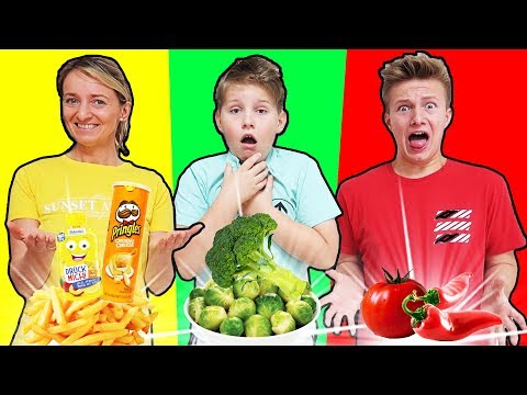 24 Stunden nur DIE FARBE essen die DU TRÄGST 🤣 KRASS TipTapTube