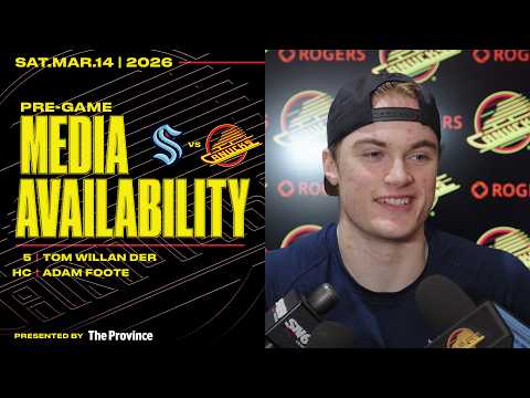 Tom WIllander & Adam Foote Pre-Game Media | Canucks vs. Kraken (Mar 14, 2026)