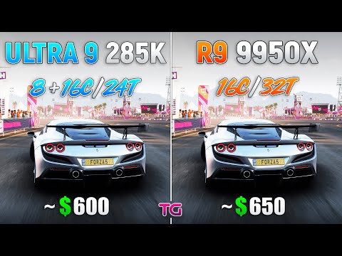 Core Ultra 9 285K vs Ryzen 9 9950X - Test in 10 Games